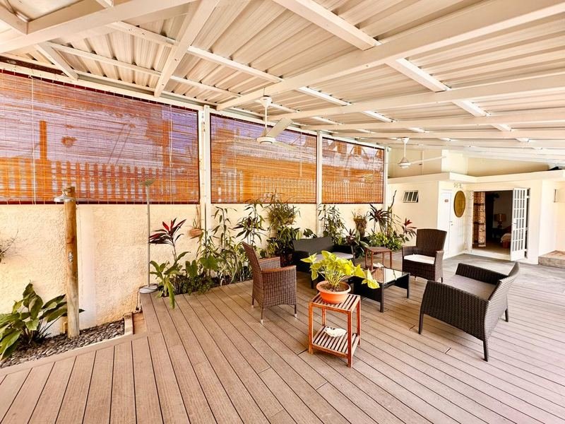 Covered terrace and outdoor deck